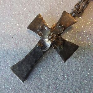 Stuart Nye Sterling Silver Cross Pendant, Vintage Estate
